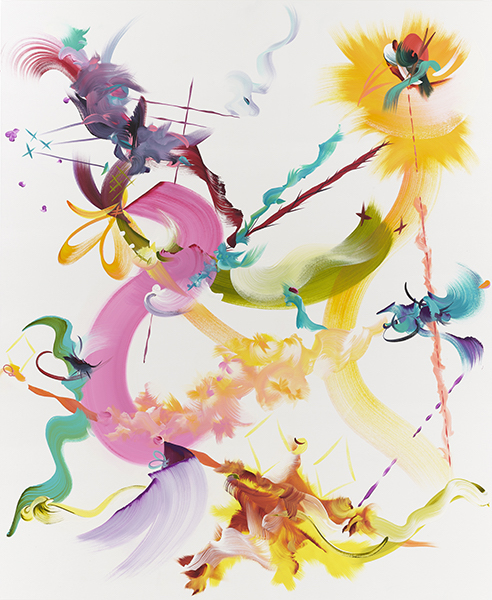 Fiona Rae Abstract 5 Oil and acrylic on canvas, 201984 x 69 in / 213.5 x 175 cmPhotography by Antony Makinson at Prudence Cuming Associates Ltd